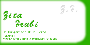 zita hrubi business card